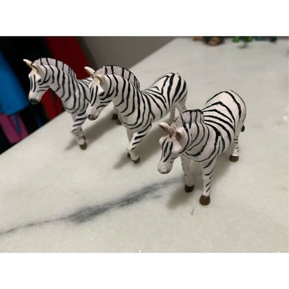 Zebra Terra by Battat  Detailed Figure Toy Education Jungle zoo animal lot of 3 - Picture 1 of 5